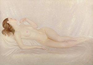 Wall Art - Painting - Reclining Nude by Edward Stanley Mercer