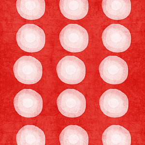 Wall Art - Painting - Red And White Shibori Circles by Linda Woods