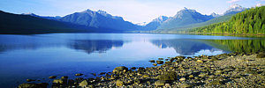 Wall Art - Photograph - Reflection Of Rocks In A Lake, Mcdonald by Panoramic Images