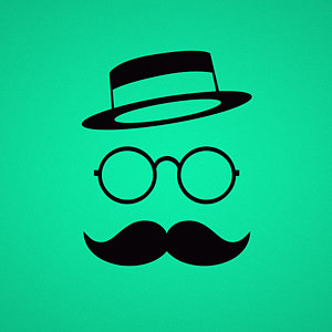 Wall Art - Digital Art - Retro Minimal Vintage Face With Moustache And Glasses by Philipp Rietz