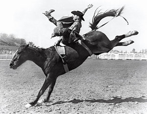 Wall Art - Photograph - Riding A Bucking Bronco by Underwood Archives