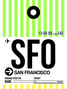 Wall Art - Digital Art - San Francisco Luggage Tag Poster 2 by Naxart Studio