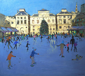 Wall Art - Painting - Skaters  Somerset House by Andrew Macara