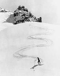 Wall Art - Photograph - Ski Trail Down A Mountain by Underwood Archives