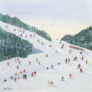 Wall Art - Painting - Ski Vening by Judy Joel