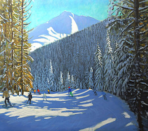 Wall Art - Painting - Skiing  Beauregard La Clusaz by Andrew Macara