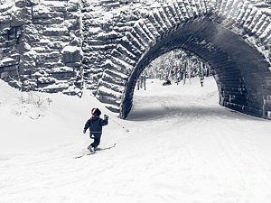 Wall Art - Photograph - Skiing In Acadia National Park by Edward Fielding