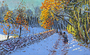 Wall Art - Painting - Snowballing by Andrew Macara