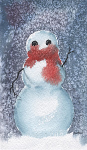 Wall Art - Painting - Snowman by Sean Seal