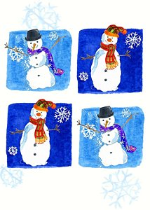 Wall Art - Painting - Snowmen by Anna Platts