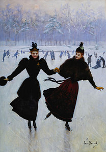 Wall Art - Painting - The Skaters by Jean Beraud