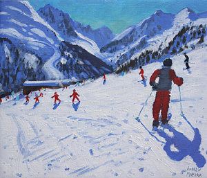 Wall Art - Painting - The Ski Instructor by Andrew Macara