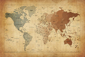 Wall Art - Digital Art - Time Zones Map Of The World by Michael Tompsett