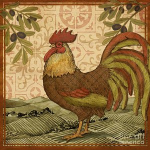 Wall Art - Painting - Tuscan Rooster I Square by Paul Brent
