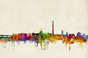 Wall Art - Digital Art - Washington Dc Skyline by Michael Tompsett