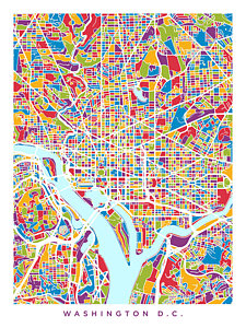 Wall Art - Digital Art - Washington Dc Street Map by Michael Tompsett