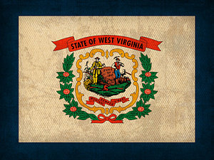 Wall Art - Mixed Media - West Virginia State Flag Art On Worn Canvas by Design Turnpike