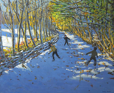 Wall Art - Painting - Yellow Trees  Allestree Park by Andrew Macara