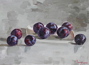 Wall Art - Painting -  Plums by Ylli Haruni