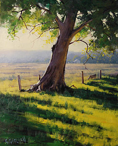 Wall Art - Painting - Distant Farm by Graham Gercken
