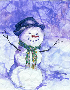 Wall Art - Painting - Snowman by Peggy Wilson