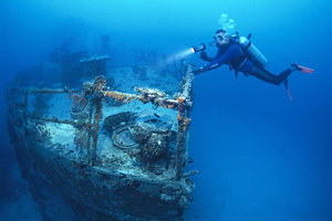 Wall Art - Photograph - Diver On A Wreck by Alexis Rosenfeld