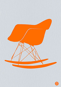 Wall Art - Photograph - Eames Rocking Chair Orange by Naxart Studio