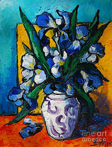 Wall Art - Painting - Irises by Mona Edulesco