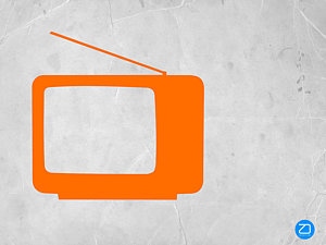 Wall Art - Mixed Media - Orange Tv Vintage by Naxart Studio