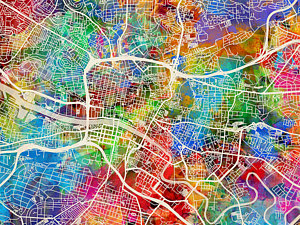 Wall Art - Digital Art - Glasgow Street Map by Michael Tompsett