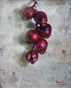Wall Art - Painting - Red Onions by Ylli Haruni