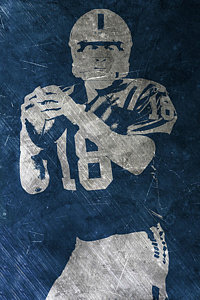 Football Wall Art - Painting - Peyton Manning Colts by Joe Hamilton