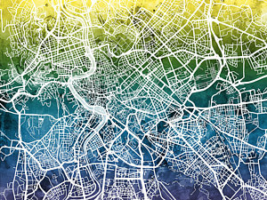 Wall Art - Digital Art - Rome Italy City Street Map by Michael Tompsett
