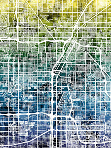 Wall Art - Digital Art - Las Vegas City Street Map by Michael Tompsett