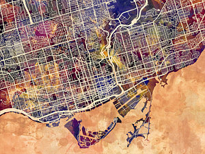 Wall Art - Digital Art - Toronto Street Map by Michael Tompsett