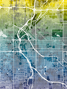 Wall Art - Digital Art - Denver Colorado Street Map by Michael Tompsett