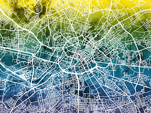 Wall Art - Digital Art - Manchester England Street Map by Michael Tompsett
