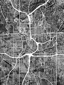 Wall Art - Digital Art - Atlanta Georgia City Map by Michael Tompsett