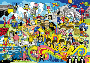 Wall Art - Digital Art - 70 Illustrated Beatles' Song Titles by Ron Magnes