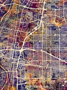 Wall Art - Digital Art - Albuquerque New Mexico City Street Map by Michael Tompsett