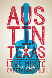 Wall Art - Digital Art - Austin Texas - Live Music by Jim Zahniser