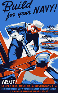 Wall Art - Painting - Build For Your Navy - Ww2 by War Is Hell Store