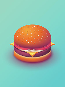 Wall Art - Digital Art - Burger Isometric - Plain Mint by Ivan Krpan