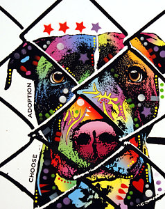 Wall Art - Painting - Choose Adoption Pit Bull by Dean Russo