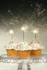 Wall Art - Photograph - Cupcakes With Sparklers by Sandra Cunningham