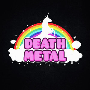 Wall Art - Digital Art - Death Metal Funny Unicorn  Rainbow Mosh Parody Design by Philipp Rietz