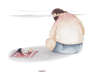 Wall Art - Drawing - Devoted Father by Soosh