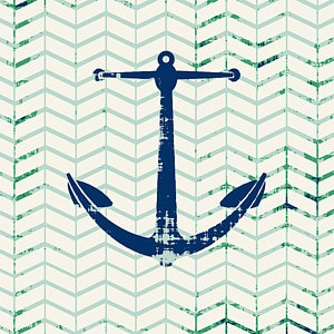Wall Art - Digital Art - Distressed Navy Anchor V2 by Brandi Fitzgerald