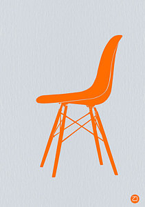 Wall Art - Digital Art - Eames Fiberglass Chair Orange by Naxart Studio