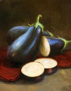 Wall Art - Painting - Eggplants by Robert Papp